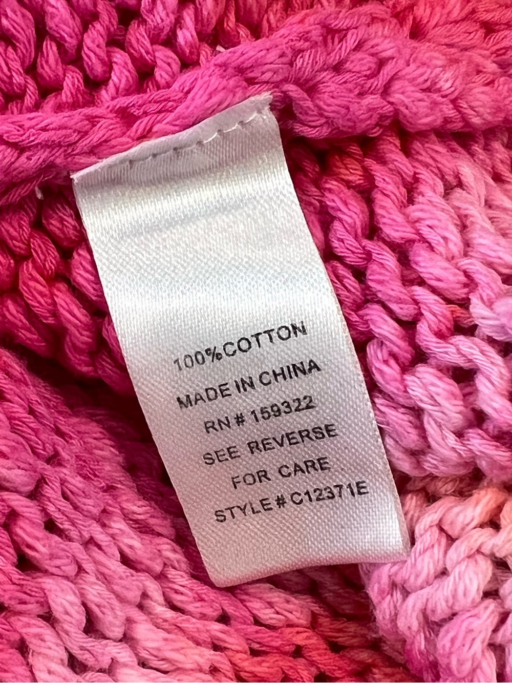 Jamison Cotton Knit Tank Top Pink Orange Tie Dye Sleeveless Chunky Sweater Small - Picture 6 of 7